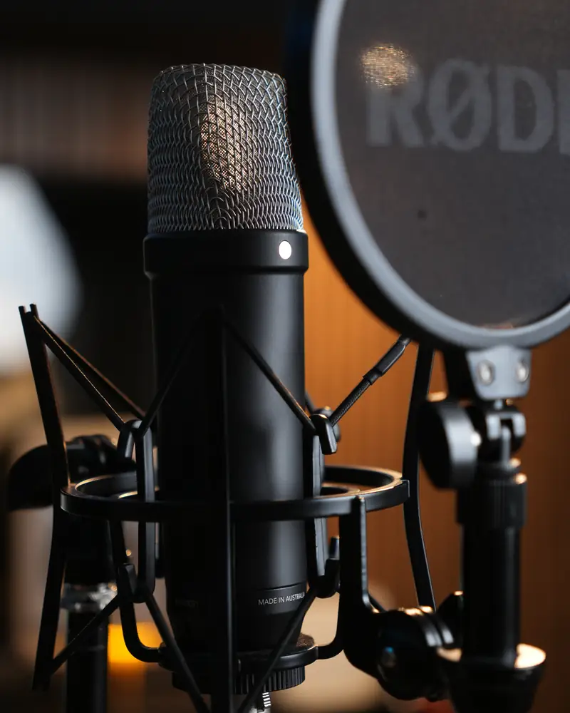 Микрофон RØDE NT1 пятого поколения в подвесе